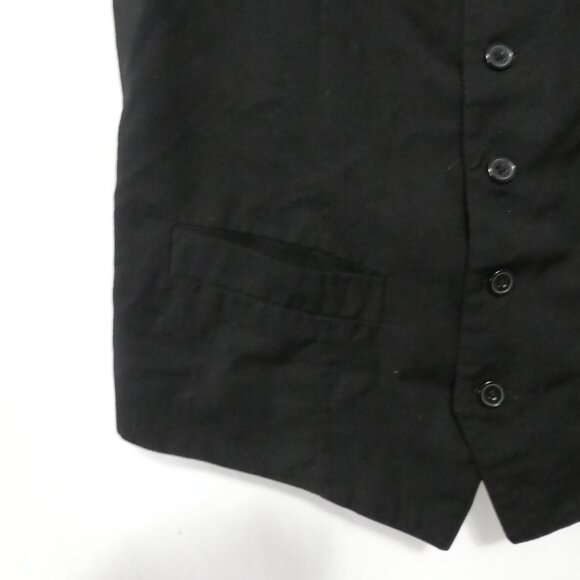 H&M | 36R | Black Button-Up Vest | Pockets | Back Belt Buckle - Picture 6 of 14